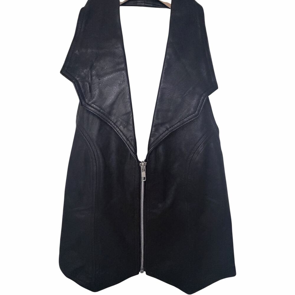 Hot Leathers Leather Vest Womens Large Black Biker